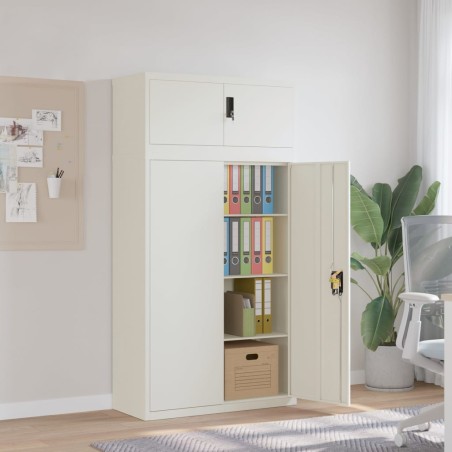 vidaXL Aktenschrank Weiß 90x40x180 cm Stahl