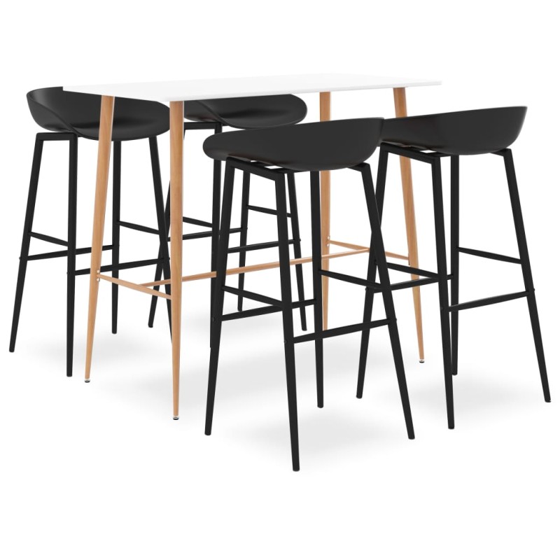vidaXL 5-tlg. Bar-Set Weiß und Schwarz vidaXL 5-tlg. Bar-Set Weiß und Schwarz