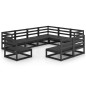 vidaXL 9-tlg. Garten-Lounge-Set Schwarz Massivholz Kiefer vidaXL 9-tlg. Garten-Lounge-Set Schwarz Massivholz Kiefer