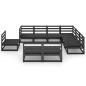 vidaXL 9-tlg. Garten-Lounge-Set Schwarz Massivholz Kiefer vidaXL 9-tlg. Garten-Lounge-Set Schwarz Massivholz Kiefer