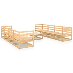 vidaXL 9-tlg. Garten-Lounge-Set Massivholz Kiefer