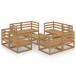 vidaXL 9-tlg. Garten-Lounge-Set Honigbraun Massivholz Kiefer