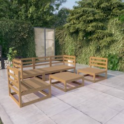 vidaXL 6-tlg. Garten-Lounge-Set Honigbraun Massivholz Kiefer