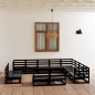 vidaXL 12-tlg. Garten-Lounge-Set Schwarz Massivholz Kiefer vidaXL 12-tlg. Garten-Lounge-Set Schwarz Massivholz Kiefer