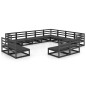 vidaXL 12-tlg. Garten-Lounge-Set Schwarz Massivholz Kiefer vidaXL 12-tlg. Garten-Lounge-Set Schwarz Massivholz Kiefer