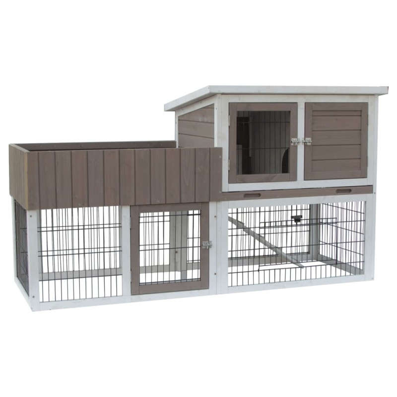FLAMINGO Kaninchenstall Floret Urban 165x61,5x91 cm Braun FLAMINGO Kaninchenstall Floret Urban 165x61,5x91 cm Braun