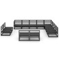 vidaXL 12-tlg. Garten-Lounge-Set Schwarz Massivholz Kiefer vidaXL 12-tlg. Garten-Lounge-Set Schwarz Massivholz Kiefer