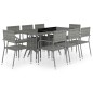 vidaXL 9-tlg. Garten-Essgruppe Poly Rattan Anthrazit und Grau vidaXL 9-tlg. Garten-Essgruppe Poly Rattan Anthrazit und Grau