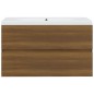 vidaXL Waschbeckenschrank mit Einbaubecken Braun Eiche Holzwerkstoff