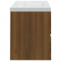 vidaXL Waschbeckenschrank mit Einbaubecken Braun Eiche Holzwerkstoff