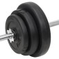 vidaXL Langhantel und Kurzhantel mit Gewichten 90 kg vidaXL Langhantel und Kurzhantel mit Gewichten 90 kg