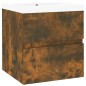 vidaXL Waschbeckenschrank mit Einbaubecken Räuchereiche Holzwerkstoff vidaXL Waschbeckenschrank mit Einbaubecken Räuchereiche Holzwerkstoff