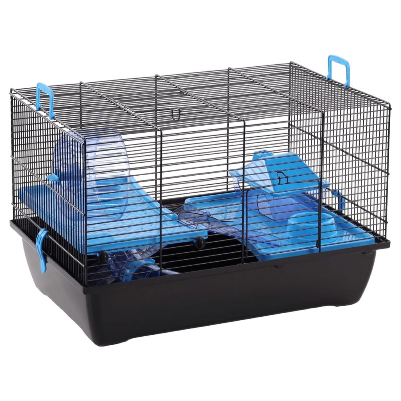 FLAMINGO Hamsterkäfig Jaro 2 50,5x33x32,5 cm Schwarz und Blau FLAMINGO Hamsterkäfig Jaro 2 50,5x33x32,5 cm Schwarz und Blau