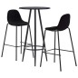 3-tlg. Bar-Set Stoff Schwarz 3-tlg. Bar-Set Stoff Schwarz