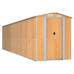 vidaXL Geräteschuppen Hellbraun 192x772x223 cm Verzinkter Stahl