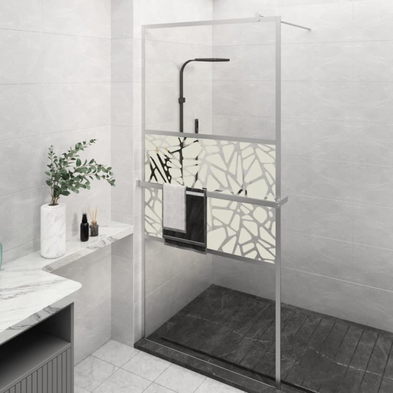 vidaXL Duschwand mit Ablage für Walk-In-Dusche Chrom 100x195 cm ESG vidaXL Duschwand mit Ablage für Walk-In-Dusche Chrom 100x195 cm ESG