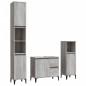 vidaXL 3-tlg. Badmöbel-Set Grau Sonoma Holzwerkstoff vidaXL 3-tlg. Badmöbel-Set Grau Sonoma Holzwerkstoff