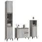 vidaXL 3-tlg. Badmöbel-Set Grau Sonoma Holzwerkstoff vidaXL 3-tlg. Badmöbel-Set Grau Sonoma Holzwerkstoff