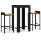 vidaXL 3-tlg. Gartenbar-Set Schwarz Poly Rattan & Massivholz Akazie vidaXL 3-tlg. Gartenbar-Set Schwarz Poly Rattan & Massivholz Akazie