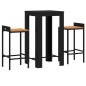 vidaXL 3-tlg. Gartenbar-Set Schwarz Poly Rattan & Massivholz Akazie vidaXL 3-tlg. Gartenbar-Set Schwarz Poly Rattan & Massivholz Akazie
