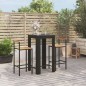 vidaXL 3-tlg. Gartenbar-Set Schwarz Poly Rattan & Massivholz Akazie vidaXL 3-tlg. Gartenbar-Set Schwarz Poly Rattan & Massivholz Akazie