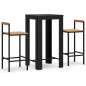 vidaXL 3-tlg. Gartenbar-Set Schwarz Poly Rattan & Massivholz Akazie vidaXL 3-tlg. Gartenbar-Set Schwarz Poly Rattan & Massivholz Akazie