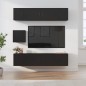 vidaXL 7-tlg. TV-Schrank-Set Schwarz Holzwerkstoff vidaXL 7-tlg. TV-Schrank-Set Schwarz Holzwerkstoff