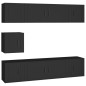 vidaXL 7-tlg. TV-Schrank-Set Schwarz Holzwerkstoff vidaXL 7-tlg. TV-Schrank-Set Schwarz Holzwerkstoff