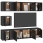 vidaXL 7-tlg. TV-Schrank-Set Schwarz Holzwerkstoff vidaXL 7-tlg. TV-Schrank-Set Schwarz Holzwerkstoff