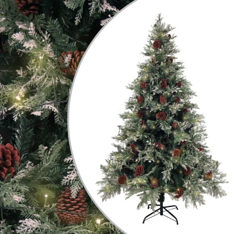 vidaXL Weihnachtsbaum mit Beleuchtung und Kiefernzapfen 120 cm PVC&PE vidaXL Weihnachtsbaum mit Beleuchtung und Kiefernzapfen 120 cm PVC&PE
