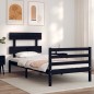 vidaXL Massivholzbett mit Kopfteil Schwarz 100x200 cm vidaXL Massivholzbett mit Kopfteil Schwarz 100x200 cm
