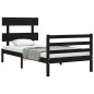 vidaXL Massivholzbett mit Kopfteil Schwarz 100x200 cm vidaXL Massivholzbett mit Kopfteil Schwarz 100x200 cm