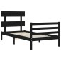 vidaXL Massivholzbett mit Kopfteil Schwarz 100x200 cm vidaXL Massivholzbett mit Kopfteil Schwarz 100x200 cm