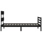 vidaXL Massivholzbett mit Kopfteil Schwarz 100x200 cm vidaXL Massivholzbett mit Kopfteil Schwarz 100x200 cm