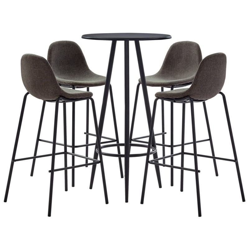 vidaXL 5-tlg. Bar-Set Stoff Dunkelgrau vidaXL 5-tlg. Bar-Set Stoff Dunkelgrau