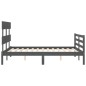 vidaXL Massivholzbett mit Kopfteil Grau 140x200 cm vidaXL Massivholzbett mit Kopfteil Grau 140x200 cm