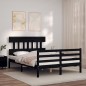 vidaXL Massivholzbett mit Kopfteil Schwarz 140x190 cm vidaXL Massivholzbett mit Kopfteil Schwarz 140x190 cm