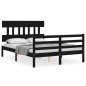 vidaXL Massivholzbett mit Kopfteil Schwarz 140x190 cm vidaXL Massivholzbett mit Kopfteil Schwarz 140x190 cm
