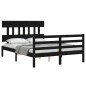 vidaXL Massivholzbett mit Kopfteil Schwarz 140x190 cm vidaXL Massivholzbett mit Kopfteil Schwarz 140x190 cm