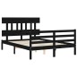 vidaXL Massivholzbett mit Kopfteil Schwarz 140x190 cm vidaXL Massivholzbett mit Kopfteil Schwarz 140x190 cm