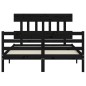 vidaXL Massivholzbett mit Kopfteil Schwarz 140x190 cm vidaXL Massivholzbett mit Kopfteil Schwarz 140x190 cm