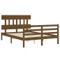 vidaXL Massivholzbett mit Kopfteil Honigbraun 120x200 cm vidaXL Massivholzbett mit Kopfteil Honigbraun 120x200 cm