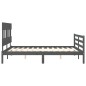 vidaXL Massivholzbett mit Kopfteil Grau 160x200 cm vidaXL Massivholzbett mit Kopfteil Grau 160x200 cm