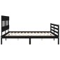 vidaXL Massivholzbett mit Kopfteil Schwarz 200x200 cm vidaXL Massivholzbett mit Kopfteil Schwarz 200x200 cm
