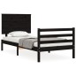 vidaXL Massivholzbett mit Kopfteil Schwarz 90x200 cm vidaXL Massivholzbett mit Kopfteil Schwarz 90x200 cm