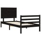 vidaXL Massivholzbett mit Kopfteil Schwarz 90x200 cm vidaXL Massivholzbett mit Kopfteil Schwarz 90x200 cm
