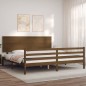 vidaXL Massivholzbett mit Kopfteil Honigbraun 200x200 cm vidaXL Massivholzbett mit Kopfteil Honigbraun 200x200 cm