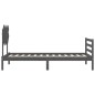 vidaXL Massivholzbett mit Kopfteil Grau 100x200 cm vidaXL Massivholzbett mit Kopfteil Grau 100x200 cm