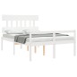 vidaXL Seniorenbett mit Kopfteil 140x190 cm Weiß Massivholz vidaXL Seniorenbett mit Kopfteil 140x190 cm Weiß Massivholz