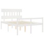 vidaXL Seniorenbett mit Kopfteil 140x190 cm Weiß Massivholz vidaXL Seniorenbett mit Kopfteil 140x190 cm Weiß Massivholz